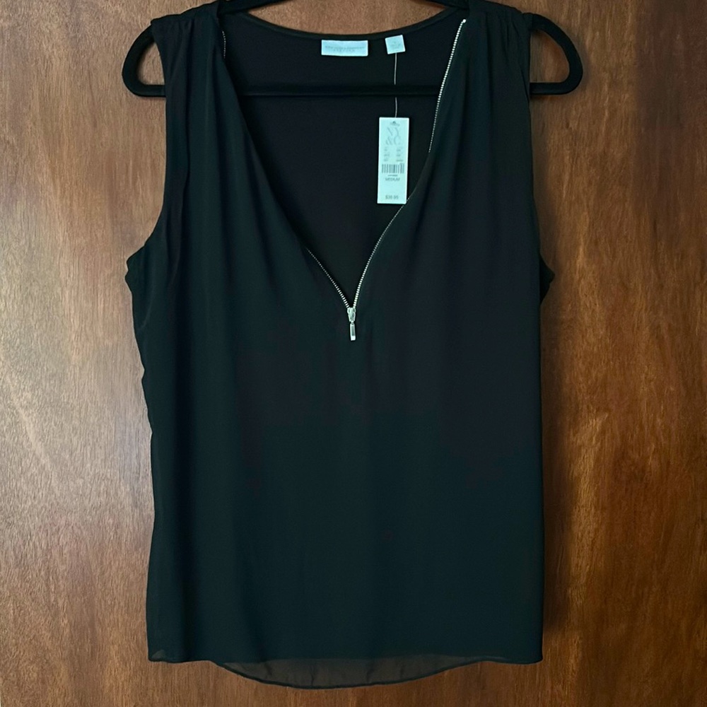 Ny&co zip up tank top black M